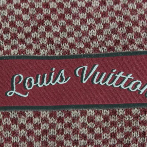Louis Vuitton Handwriting Burgundy Scarf 4lk830s - Picture 2 of 12